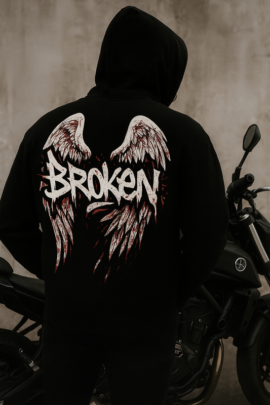 Black Oversized Motorcycle Hoodie