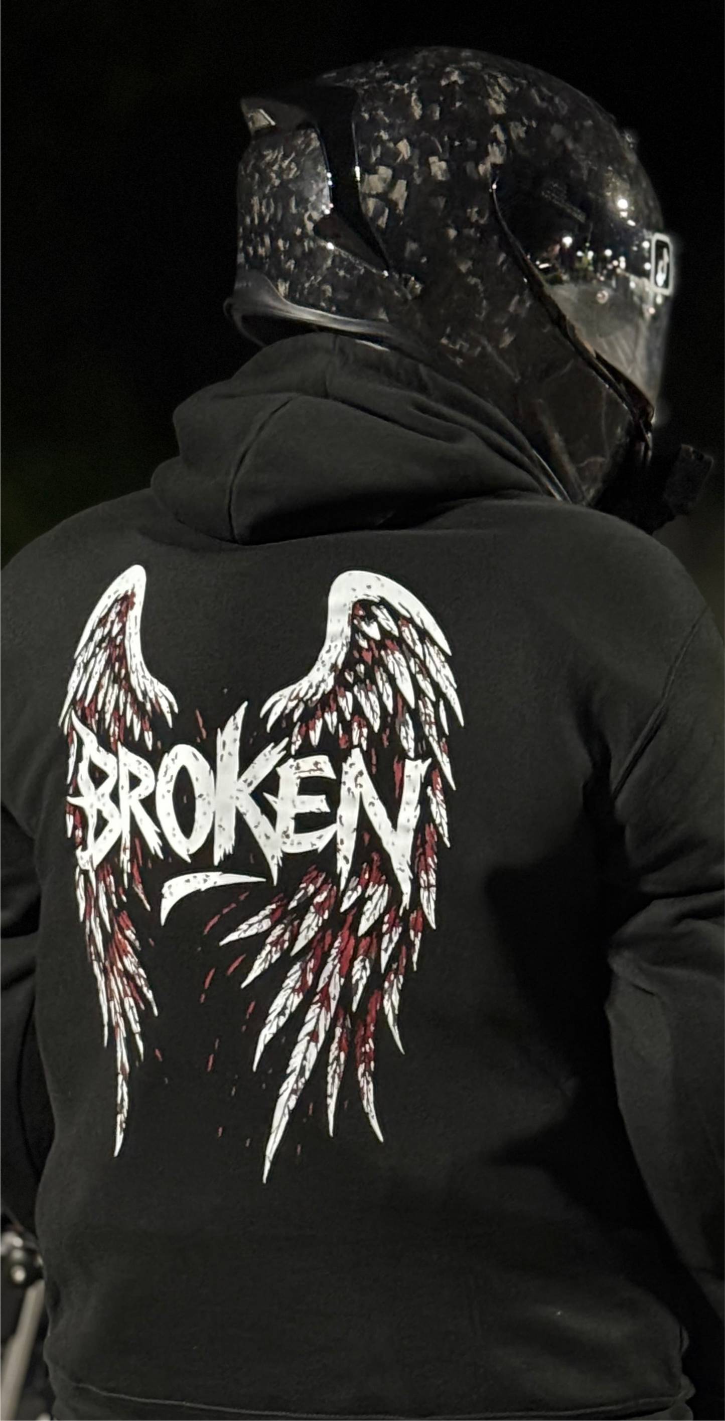 Black Oversized Motorcycle Hoodie