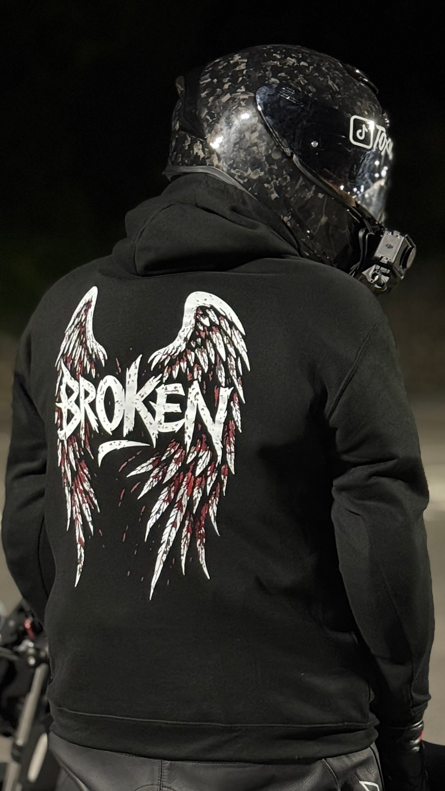 Black Oversized Motorcycle Hoodie