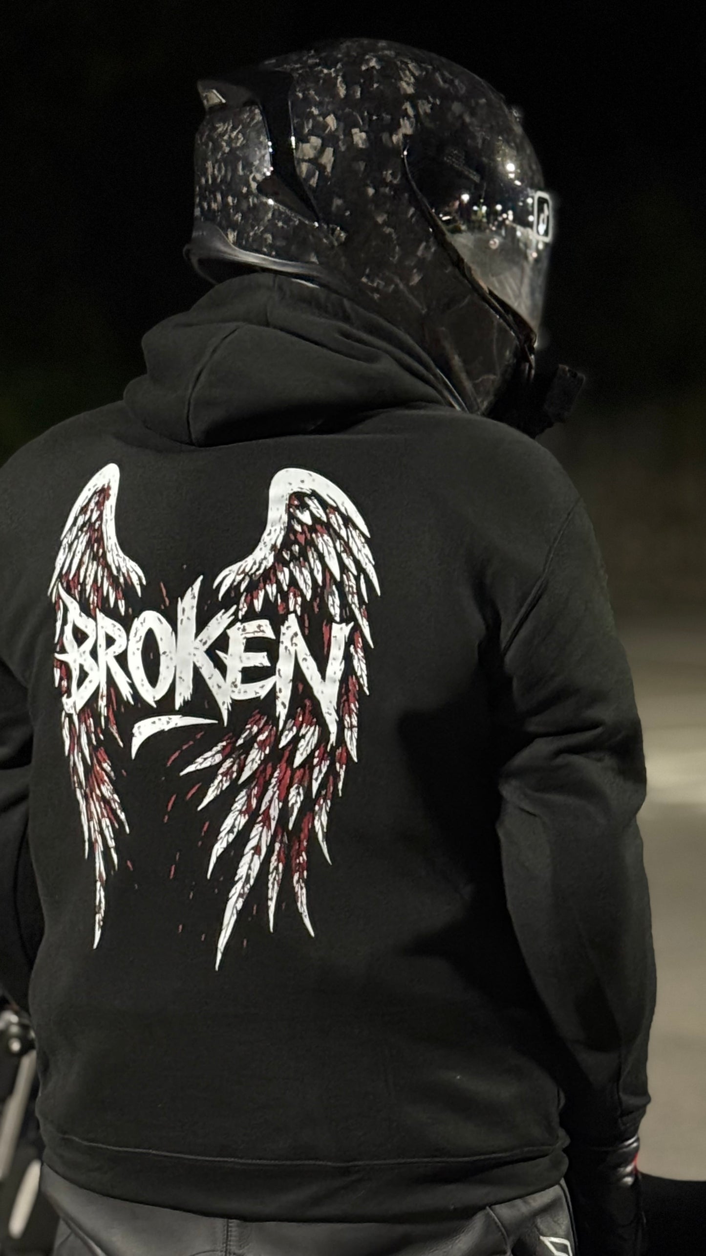 Black Oversized Motorcycle Hoodie